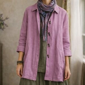 Gump’s San Francisco Vintage Y2K Asian Inspired Lagenlook Toggle Jacket